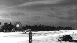 US air operations at newly built airstrip on Ulithi Atoll in World War II HD Stock Footage [upl. by Carina]