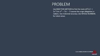 BISECTION METHOD ROOT OF TRIGONOMETRIC FUNCTION EXAMPLE 55 [upl. by Lamb]