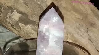 Natural Plum Blossom Tourmaline  Rubellite Tower Point [upl. by Esaertal]