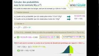 Maths Terminale S  Calculer une probabilité avec une loi normale autre [upl. by Semajwerdna654]