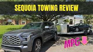 2023 Toyota Sequoia Towing Review [upl. by Schulze14]