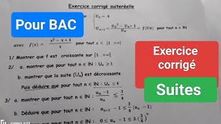 Pour BAC  Exercice corrigé Suite réelle [upl. by Vander]