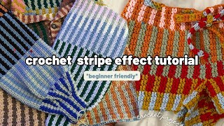 Crochet Stripe Effect Tutorial beginner friendly [upl. by Amein284]