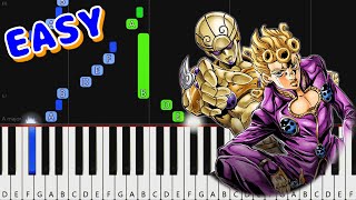 EASY Piano Tutorial Giornos Theme quotIl vento doroquot  Jojo Golden Wind animeloveman [upl. by Yerffe]