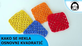 Kako se hekla osnovi kvadratić granny square  PletenjeNet  Pletenje Heklanje vuna [upl. by Pahl]