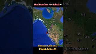 San Francisco to Dubai flight Route ✈️  Emirates Airlines  flight aviation shorts [upl. by Annim]