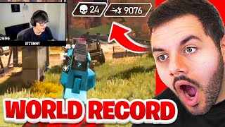 Reacting to the BEST APEX player in the WORLD iiTzTimmy 9000 DAMAGE IN ONE GAME [upl. by Oakes]