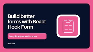 React Hook Form crash course  Everything You Need to Know [upl. by Assirhc]