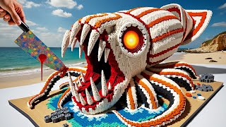 Catch amp Cook a GIANT SQUID Deep Fried Calamari Recipe  LEGO Food Stop Motion Cooking ASMR [upl. by Etolas192]