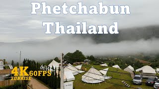 Phetchabun Mountain 4K Foggy Sunrise in Isan Thailand [upl. by Ydde]