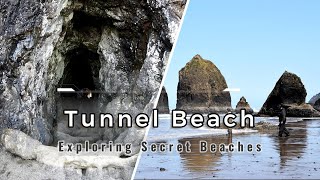 Tunnel Beach  Exploring Secret Beaches of the Oregon Coast [upl. by Nahtnaoj]