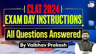 CLAT 2024 Exam Day Instructions CLAT 2024 Admit Card  StudyIQ Law Entrance [upl. by Jerrome]