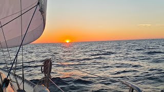 SV Tir Na Nog Beneteau Oceanis 351 Sailing Lake Michigan Chicago AI generated video and sound [upl. by Latsyrk]