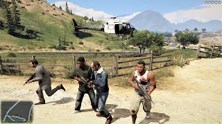 GTA 5  Franklin Lamar Michael and Trevors Five Star Escape From Stoner Cement Works [upl. by Hamid]