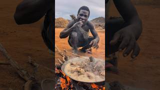 Wow Thats incredible 🤩😋😲 See how Hadza cooks their favorite meal middle of nowhere ‼️😲hadzabetribe [upl. by Gulgee]