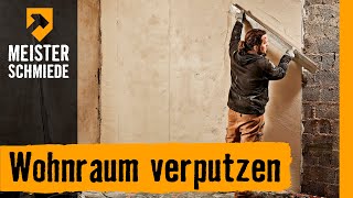 Wohnraum verputzen  HORNBACH Meisterschmiede [upl. by Nyladnor]