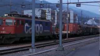 SBB Re 66 quot11645 Colombier quot arriving in Thun 160311 [upl. by Rosenblatt]