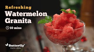 Watermelon Granita  Watermelon Sorbet  Dessert Recipes  Cookd [upl. by Zarah]