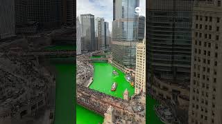 Timelapse shows Chicago River dyed green for St Patrick’s Day 2024 [upl. by Mukund]