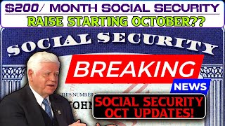 200  Month Social Security Raise Starting October [upl. by Haliek]