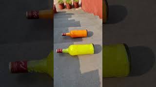 Yellow Vs Orange Breaking glass bottles Crushing soft things shorts asmr satisfying [upl. by Wehtta]