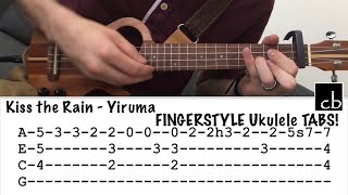 KISS THE RAIN Yiruma FINGERSTYLE Ukulele TUTORIAL [upl. by Anilesor]