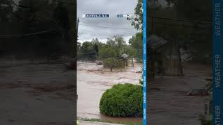 House Swept Away in Severe Tunnel Road Flooding [upl. by Yllet]