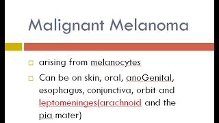 Pathology 763 a Malignant Melanoma Introduction Melanocyte skin tumor cancer new mole gene ABCDE [upl. by Agathe555]