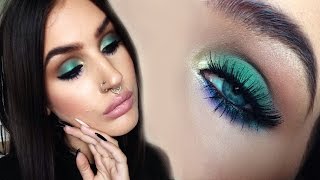 ♡ Soft colorful smokey eyes  Green gold and purple makeup tutorial ♡ [upl. by Enomas331]