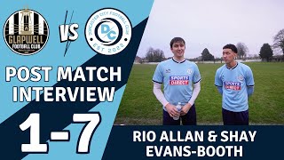 Shay EvansBooth amp Rio Allan Post Match Interview  Glapwell FC 17 Doncaster City FC [upl. by Darsie]