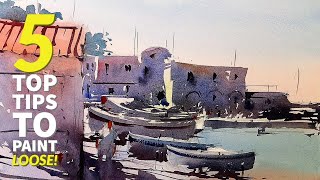 Watercolor Tutorial  How to paint in a loose style  my 5 Tips by Tim Wilmot 43 [upl. by Latsirk]