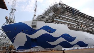 Fincantieri varata a Monfalcone la nave quotEnchanted Princessquot da 145 tonnellate [upl. by Stedmann625]