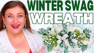 NEW Christmas Winter SWAG WREATH  NO FRAY Deco Mesh Centerpiece [upl. by Elnore645]