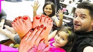 SHOCKING FATHER DOES PEDICURE WITH DAUGHTERS  The Family Vlog  Reality Changers [upl. by Nywles835]