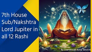 7th House Sub Lord  Nakshtra Lord Jupiter in all 12 Rashi [upl. by Isla]