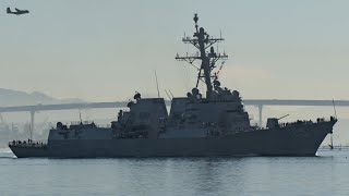 US Navys newest destroyer ship outbound from San Diego 🇺🇸 ⚓️ [upl. by Allac]