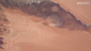 The Richat Structure was filmed from space as the International Space Station orbits above [upl. by Ydissak518]