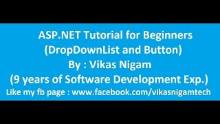 ASPNet tutorial Drop Down List 2 [upl. by Larue978]