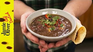 Gesunde Schwarze Bohnensuppe  Jamie Oliver auf Deutsch [upl. by Ahsenac630]