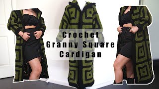 Easy Crochet Granny Square Cardigan [upl. by Ahsinaj]