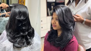 How To Round Layer Haircut ￼ step by step  full tutorial  with blowdry hair tutorial youtube ￼ [upl. by Trip]