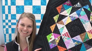 Walking Foot Quilting and Ruler Foot Quilting a Patchwork Mosaic Block [upl. by Emelita]