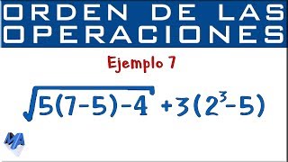 Operaciones combinadas con números enteros  Jerarquía de las operaciones  Ejemplo 7 [upl. by Nelad]