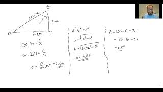 Matematik B  341 Geometri og Trigonometri Beregnings eksempel vinkelberegning retvinklet trekant [upl. by Amberly788]