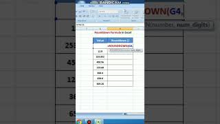 Rounddown formula in excel excel exceltips exceltutorial msexcel shorts [upl. by Siraved64]