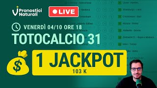 🔴 LIVE Ore 18 Totocalcio 💰 JACKPOT 103K e questa volta qualcuno lo prende [upl. by Kyla]