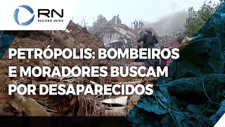 Petrópolis moradores se unem a autoridades na busca por familiares e amigos [upl. by Nilrem]