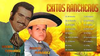 Vicente Fernandez y Pedrito Fernandez Sus Grandes Exitos  Rancheras Inolvidables Para Pistear [upl. by Eb]