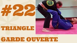 J 22 Comment faire un triangle en garde ouverte Technique JiuJitsu brésilien choke the world [upl. by Dnalra]