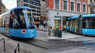 A tram driver who plowed into a shop in Norway says he lost consciousness [upl. by Naerol]